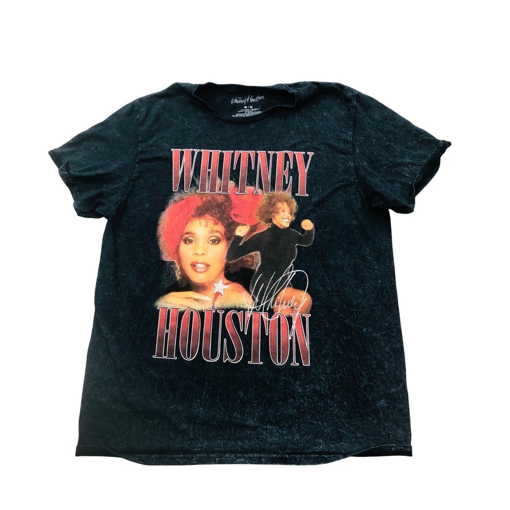 Whitney Houston T-Shirt Mineral Wash Graphic Tee Music Medium